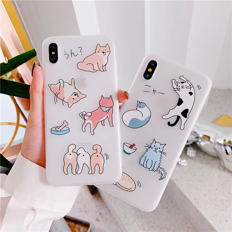 Для Apple iPhone X XR XS MAX чехол с рисунком кота Силиконовый ТПУ задняя крышка для IPhone 6 S 7 8