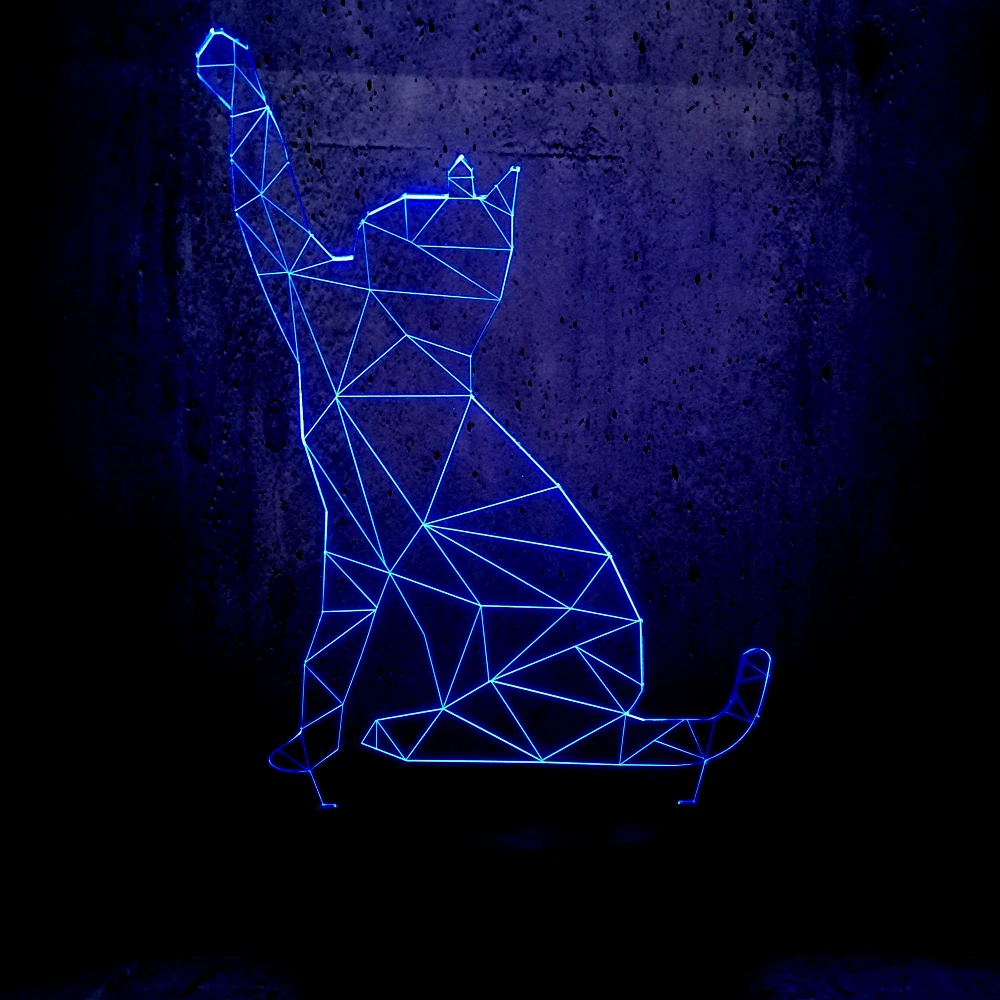 Светодиодный ночник с 3D рисунком ленивого кота стрейчевая лампа для детей
