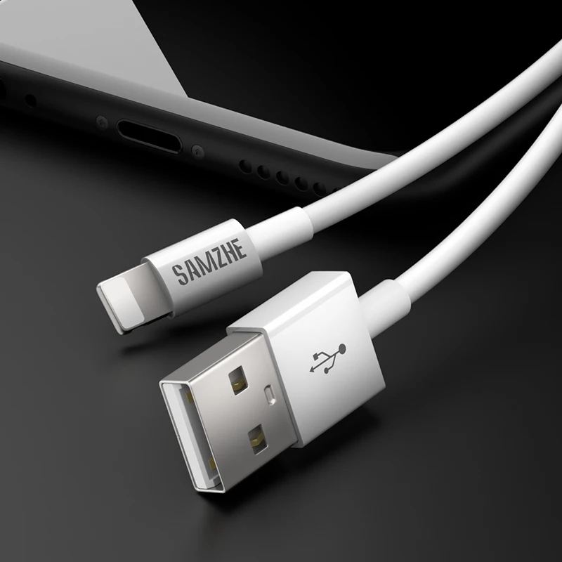 SAMZHE телефонный кабель 8 Pin USB кабель для зарядного устройства USB-C кабель для передачи данных для iPhone 5/5S/6/6 S/Plus/7/7 Plus/8 Plus/iPhone - Цвет: Белый