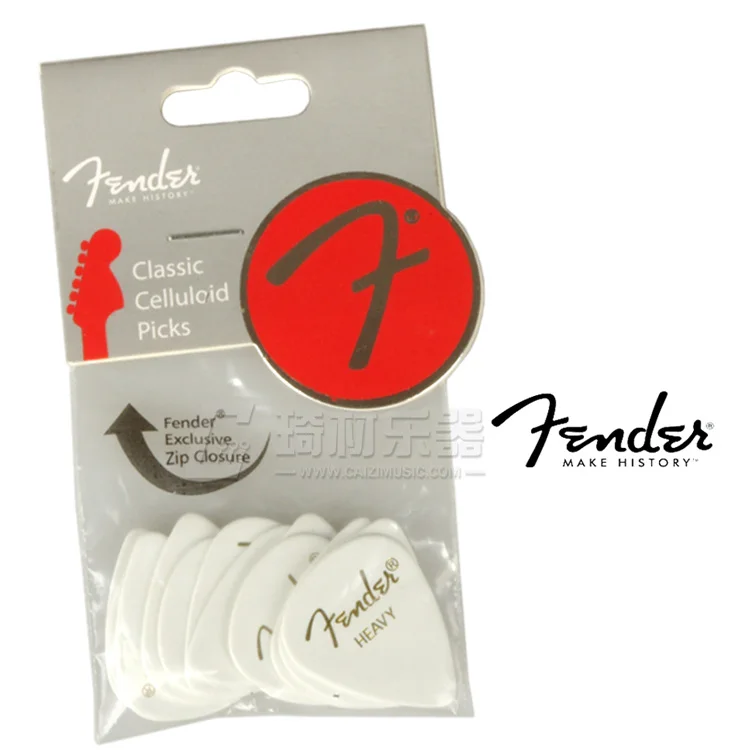 

Fender 351 Classic Celluloid Guitar Picks, 12 Pack, White, Ting, Medium, or Heavy