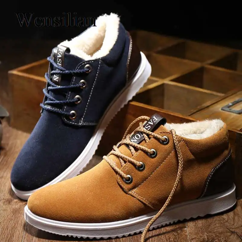 

Snow Boots Men Warm Winter Shoes Men Fur Ankle Boots Plush Insole Casual Shoes Winter Sneakers Chaussure Homme Hiver