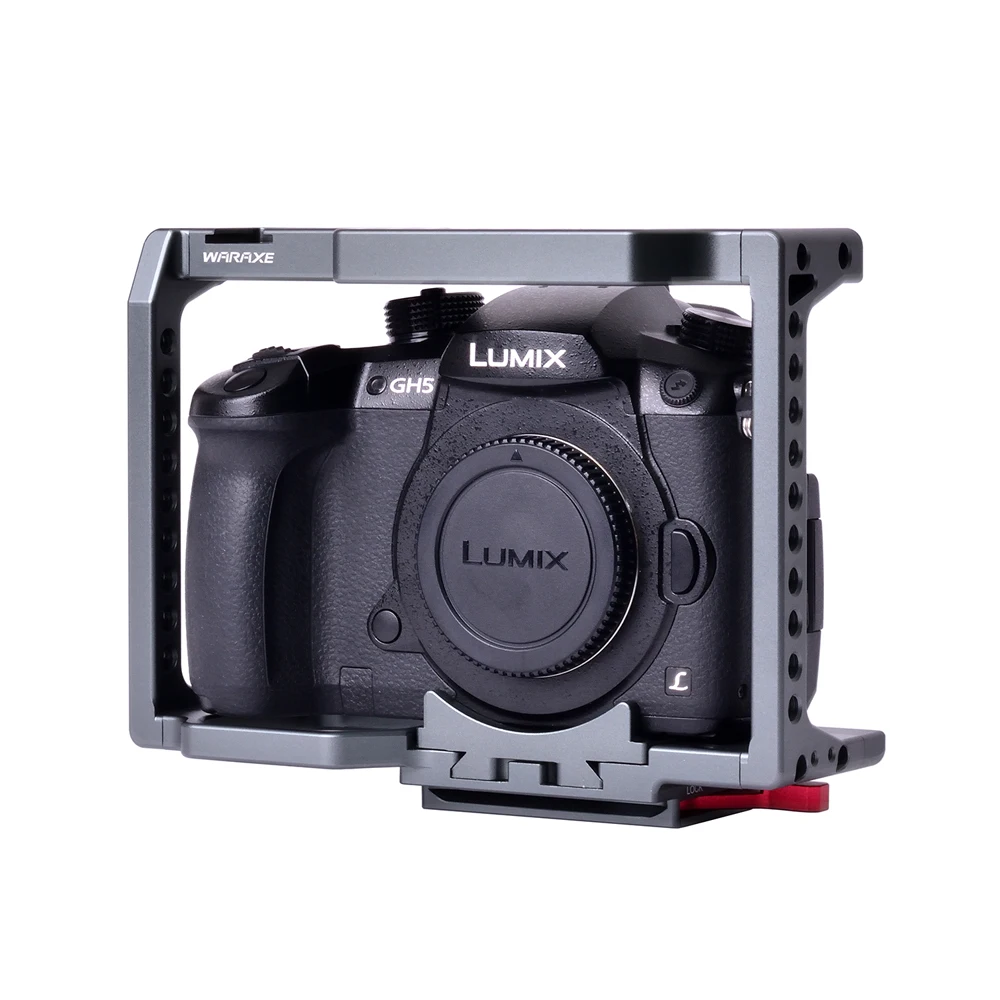 

WARAXE GH5 Camera Cage Built-in Quick Release Fits Arca Swiss for Panasonic GH5 GH4 with 1/4" and 3/8" Threaded Holes