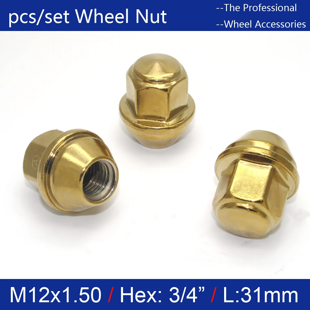 

16 PCS Hex19mm M12 x 1.5 Wheel Lug NUTS Golden for liga abrir roda para FIESTA ford FOCUS Turnier KA MONDEO C-MAX KUGA sonda