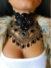 Vedawas Maxi Collar de la Joyería de La Manera Para Las Mujeres Nueva Caliente Rhinestone Perlas Collar de Gargantilla de Declaración de La Borla Collar XG2220