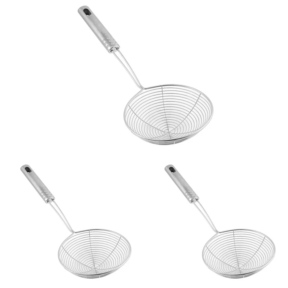 

Multifunction Long-handle Stainless Steel Filter Noodle Dumplings Vegetable Colander Fried Sieve Filter Oil Strainers S-L