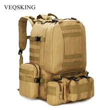 Mochila táctica de 50L, mochila militar 4 en 1, Molle del ejército, bolsa para deportes al aire libre, Camping para hombres, senderismo, viaje, escalada, mochila táctica