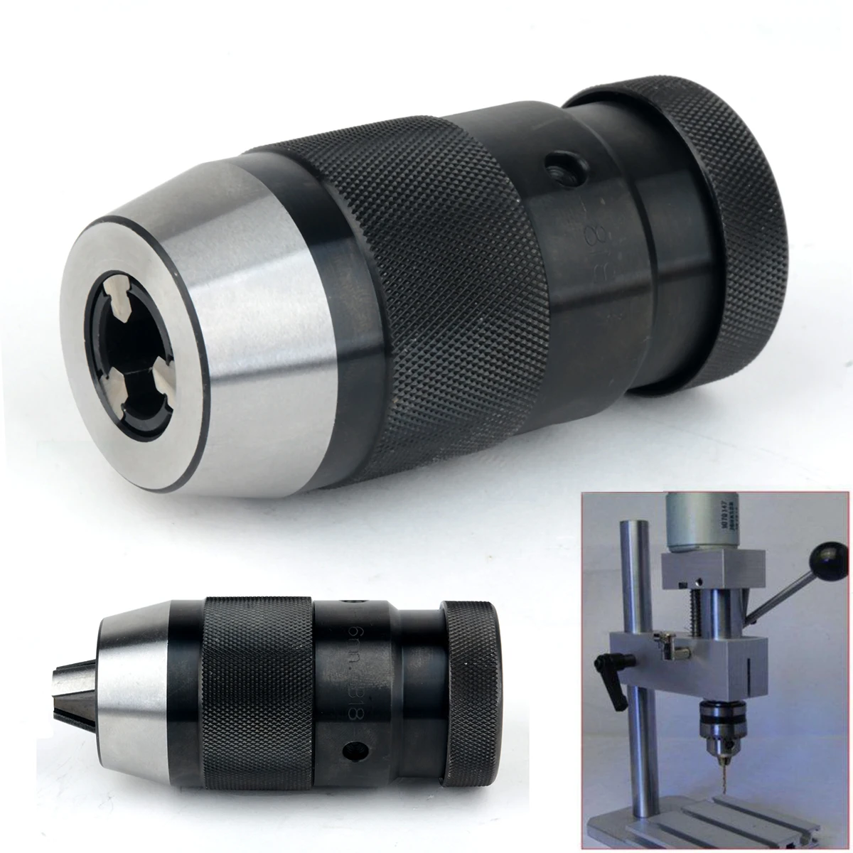 OSSIEAO 1pc 1-16MM B18 Keyless Drill Chuck Self Locking Tighten Taper Adapter Lathe Tool
