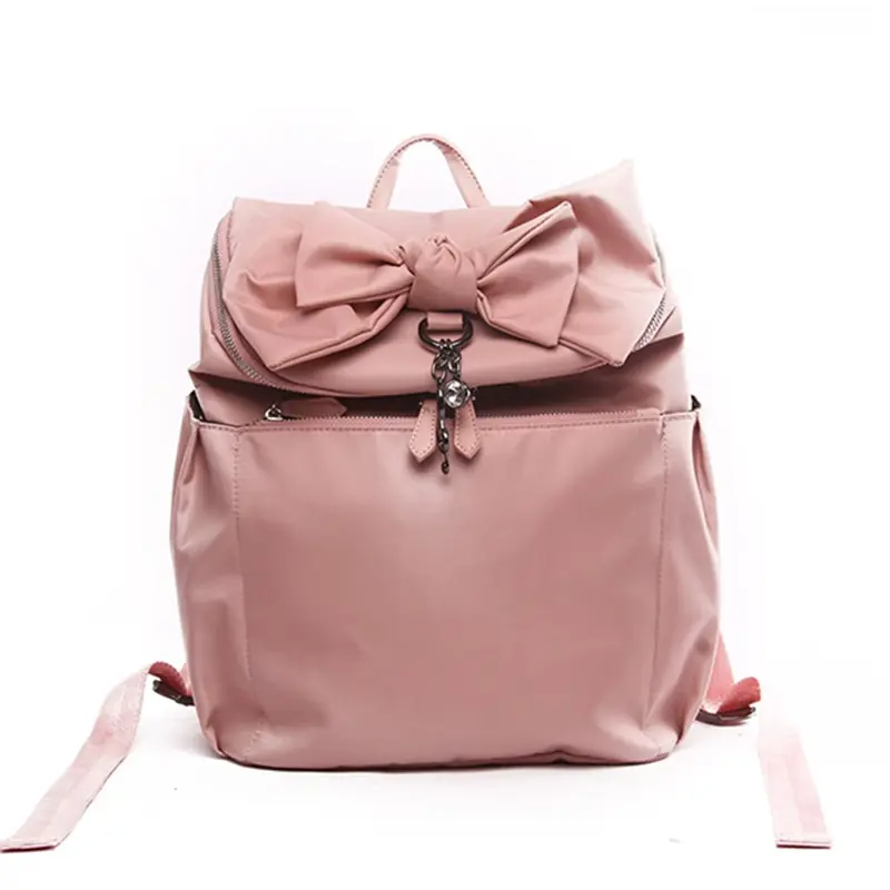 

Oeak Women's Backpack Solid Color Travel Bag Large Capacity Bow Decor Bag Oxford Cloth Shoulder Bag New Casual Backpack