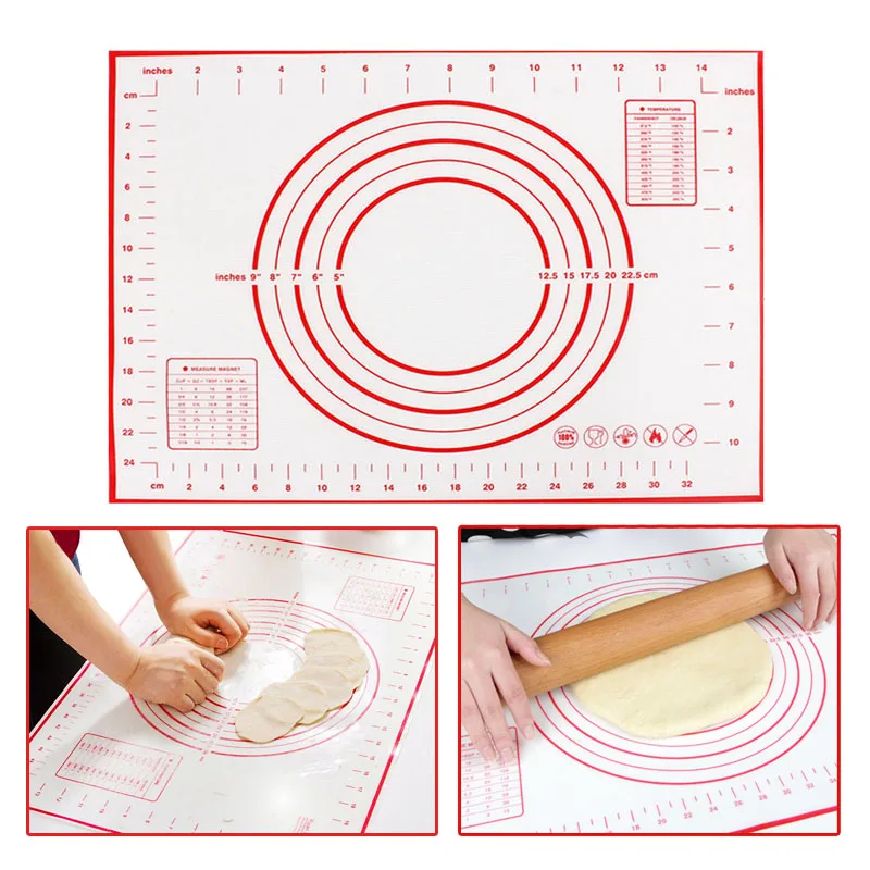 

Non-Stick Silicone Baking Mat Bakeware Pizza Dough Maker Baking Pad Liners Cake Rolling Cookies Sheet Kitchen Holder Tool Gadget
