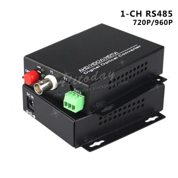 

1 CH Fiber optical converter coaxial HD video AHD CVI TVI 720P 960P video fiber optic transmitter with reverse RS485 data