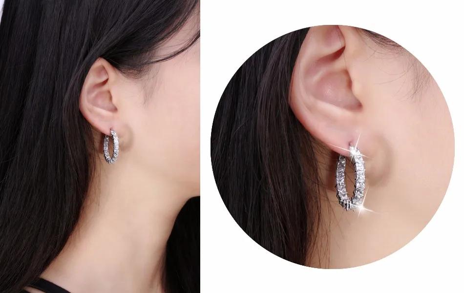 Effie Queen Big Round Hoop Female Earring Eternity Style with Shiny Zircon Bar Setting Luxury Earrings for Women Wholesale DE144 15