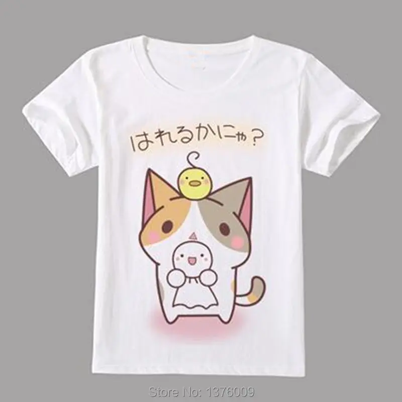 Обувь для косплея; аниме Неко Atsume Повседневное футболка для девочек Для женщин с милым котом короткий рукав Harajuku футболки в стиле «лолита» летние топы, блузка Vestidos