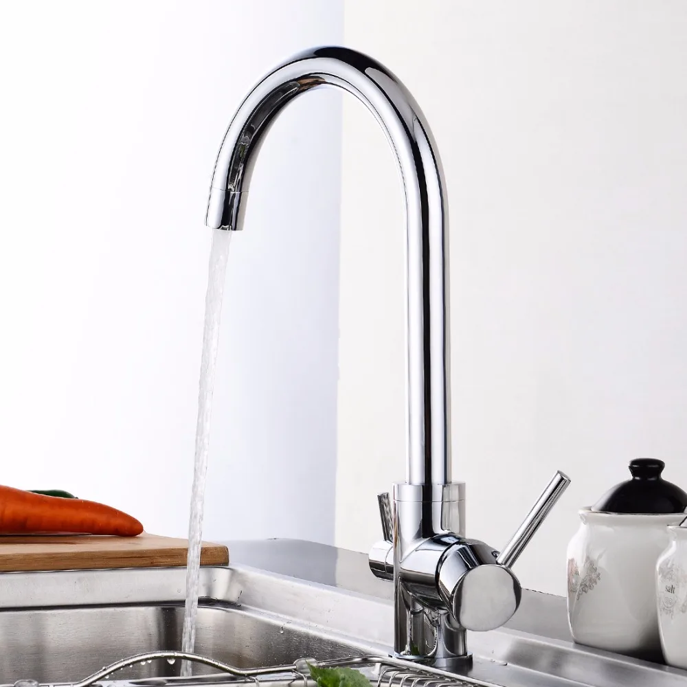 Polished Chrome Brass 3 Way 360 Swivel Kitchen Sink Faucet Mixer Tap Pure Water Filter, Drinking Water Faucet Polished Chrome Brass 3 Way 360 Swivel Kitchen Sink Faucet Mixer Tap Pure Water Filter, Drinking Water Faucet