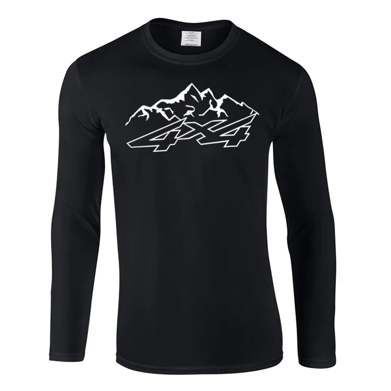 

4X4 Mountain Offroad Men T-shirts Funny Design Printing Cotton Top Tees Customized Long sleeves