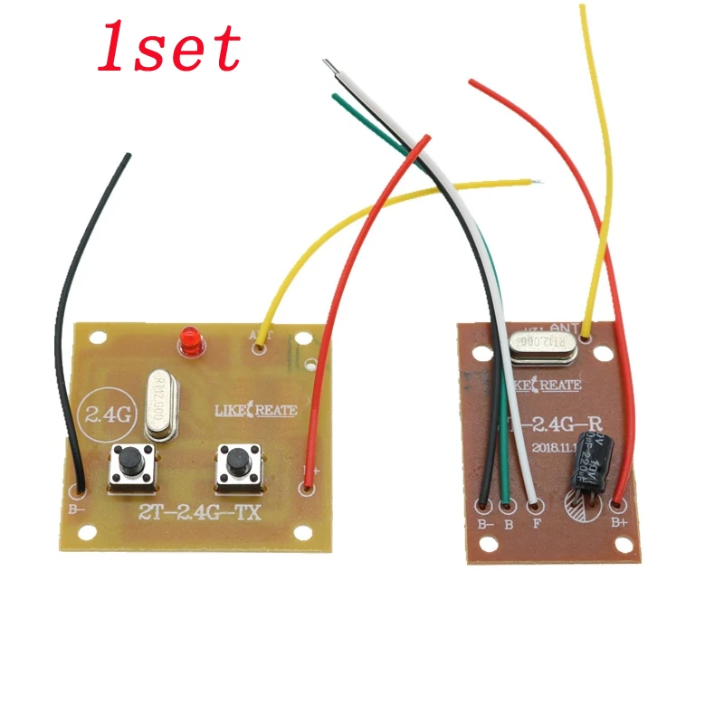 

1set 2.4G 2CH Remote Controller Board+Receiver PCB Plate for RC DIY Car/Boat Toys Motor Kit 30 Meters Distance Transmitter Board