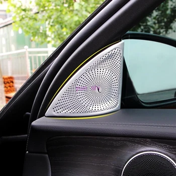 

2 pcs Aluminum alloy Car horn Door Loudspeaker Decorations Covers Car-styling For Mercedes Benz E Class W213 E200L E300L E320L
