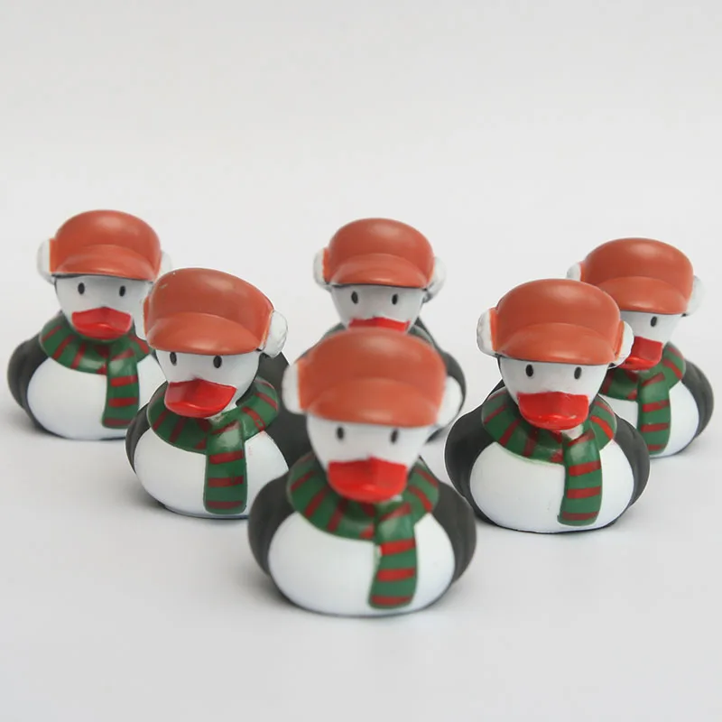 

6pcs plastic congnitive floating toy Christmas snowman rubber duck baby bath toys making the bath time mare interesting