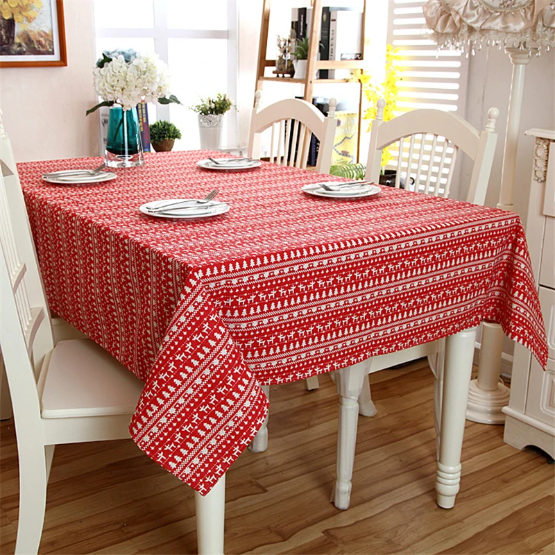 Christmas Tablecloth Cartoon Christmas Surei Silk Lace Table Cloths Clothes Cover Tablecloth Table Cloth Table-cloth Tablecloths