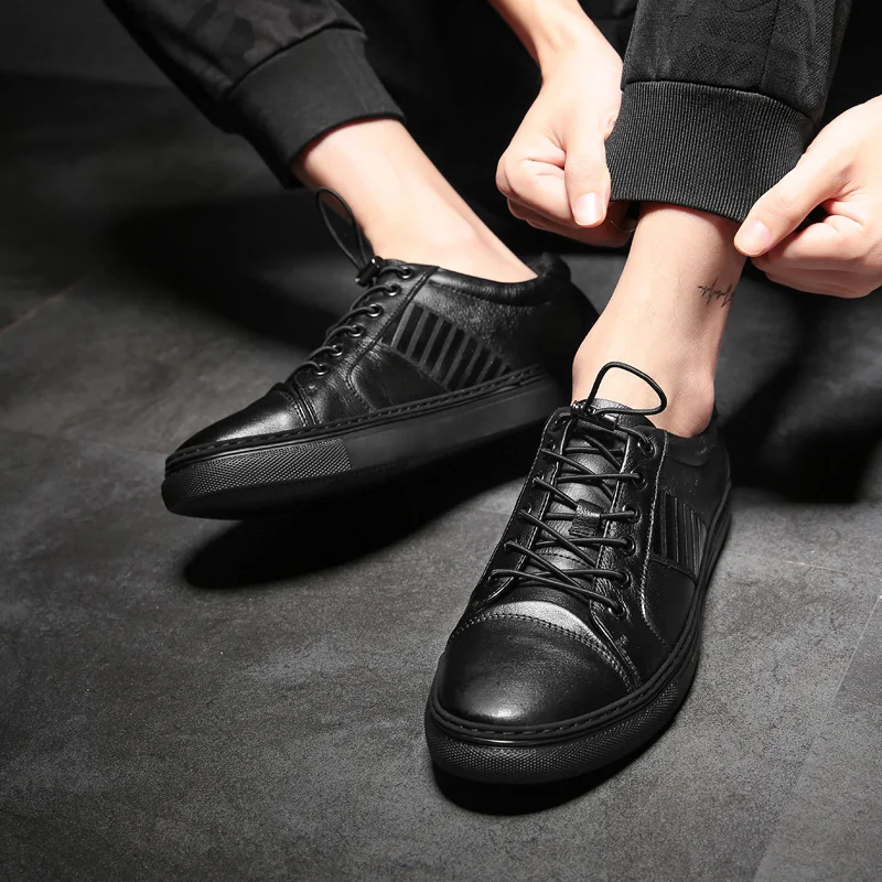 DXKZMCM брендовая мужская обувь из натуральной кожи эластичная мужская повседневная обувь осень-зима мужская обувь на плоской подошве