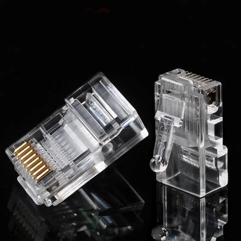 

Network Plugs 25 pcs RJ45 RJ-45 CAT5 Modular Plug Network Connector for Cat5 Cat5e Cat6 Cable