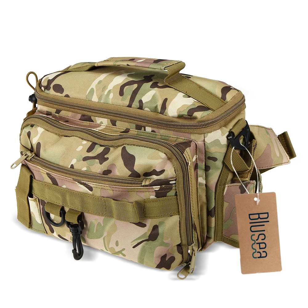 

Blusea Multifunctional Fishing Bag Pesca Tackle Waist Bag Fishing Shoulder Bag Pack with Extra Fishing Box Bait Case