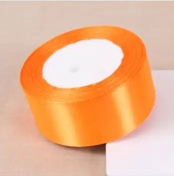 

5 Rolls/Lot 4CM Width Satin Fabric Ribbon Orange Polyester Ribbons Cake Box Gift Wrap Cloth DIY hair Accessories Wedding Decor
