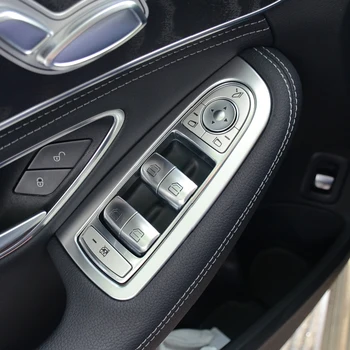 

ABS Chrome for Mercedes Benz GLC Car Door and window glass lifting switch cover trim auto accessories styling 2016-18