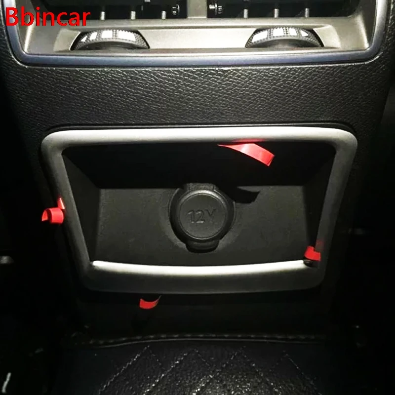 

Bbincar For PEUGEOT 308 2014 2015 2016 ABS Chrome Rear Tail Seat Armrest Cigarrete Lighter Usb Accessories Trim Car Auto Styling