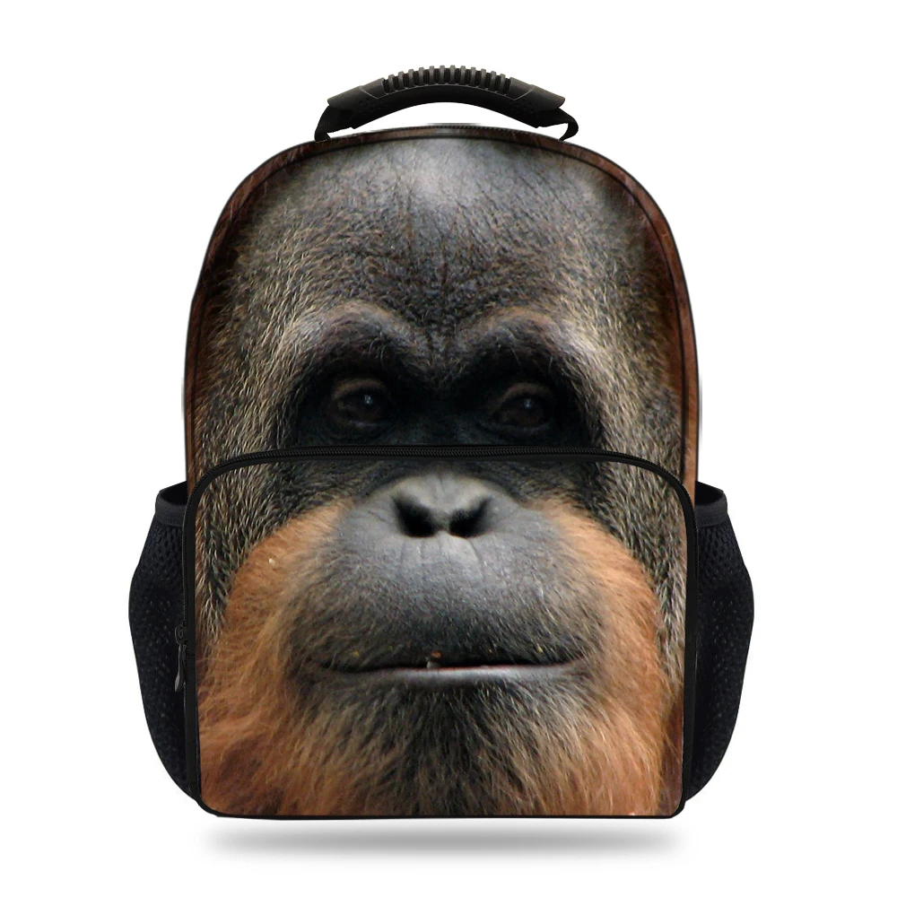 15inch Fashional Felt Bag For Students Monkey Animal Print Bags For