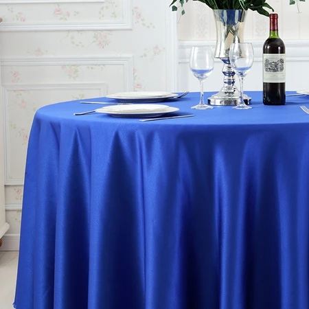 Романтический свадебный банкет сплошной цвет белая круглая сатиновая Скатерть прямоугольная Отель Ресторан обеденный кофе покрывала на барный столик - Цвет: royal blue