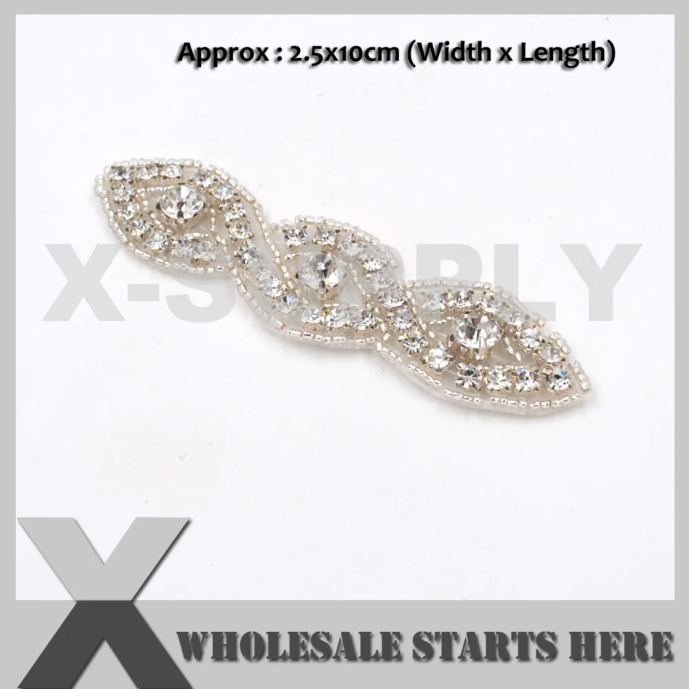 

Hotfix Crystal Rhinestone Garter Applique Motif,For Bridal Dress,For Bridal Wedding Decoration,Hair Piece,Headband,Sash,Belt