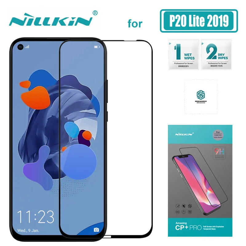 Huawei P20 Lite 2019 стекло Nillkin CP + Pro Полное Покрытие 2.5D Закаленное протектор экрана для