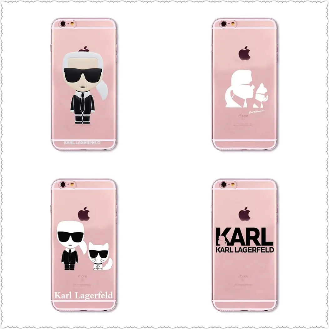 Karl Lagerfeld Cover For iphone X XS XR Quality Transparent soft silicone For SamsungS7 S8 S9 Case
