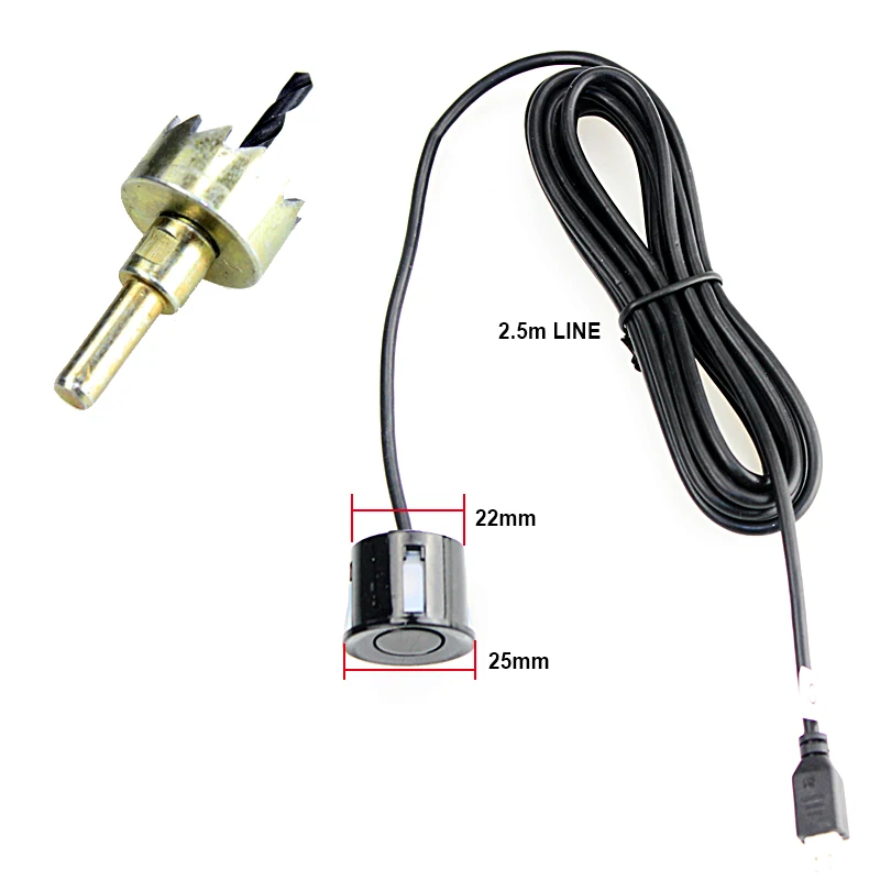 Sinairyu Wire Video Parking Sensor Reverse Backup Radar Assistance, Auto parking Monitor Digital Display and Step-up Alarm