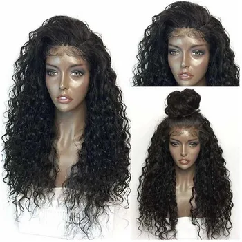 

LUFFYHAIR Peruvian Kinky Curly Lace Front Wigs with Baby Hair Natural Hairline Pre Plucked Remy Hair Lace Front Wigs