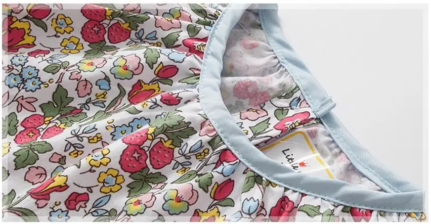 Little maven/комплекты детской одежды г. Новые Осенние брендовые хлопковые топы для девочек, футболка с цветочным принтом+ голубые шорты, 20251