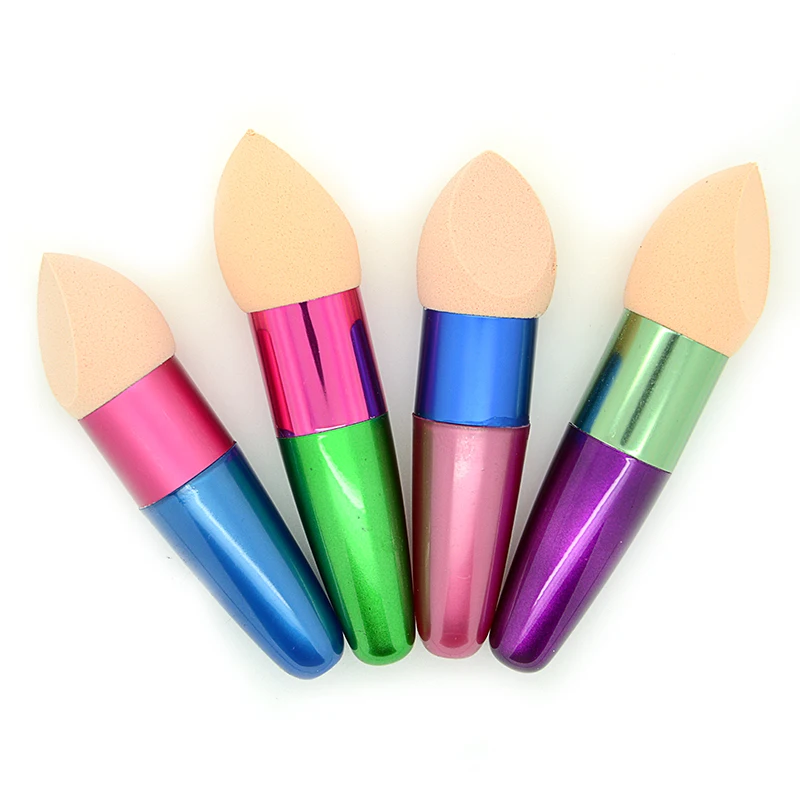 Best 4pcs/lot Colorful Makeup Brushes Set Liquid Powder Cream Foundation Sponge Blender Blending
