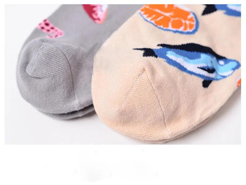 Dreamlikelin забавные морепродуктов трески/Oyster/креветки Harajuku экипажа носки Повседневное женские носки Для мужчин унисекс высокие носки