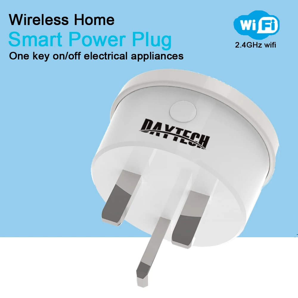 

DAYTECH Wireless Smart WiFi Plug Outlet Power adapter Electronics Free APP remote control Smart Home Automation UK plug