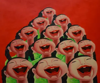 

Hand Painted Modern Abstract Cartoon Canvas Painting Laughing Girls Oil Painting On Canvas Wall Art Picture Painting For Room