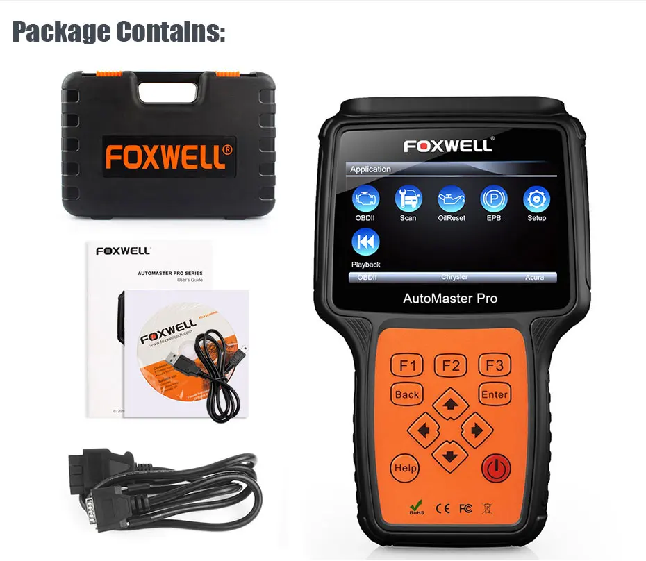 Foxwell NT614 OBD OBD2 Автомобильный сканер код считывания сканер ABS подушка безопасности SRS на EPB сброс нескольких языков ODB2 автомобильный диагностический инструмент