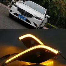 Автомобильный мигающий 1 пара для Mazda 6, мазда 6, Atenza,,, светодиодный DRL Дневной ходовой светильник, противотуманная фара, светильник s