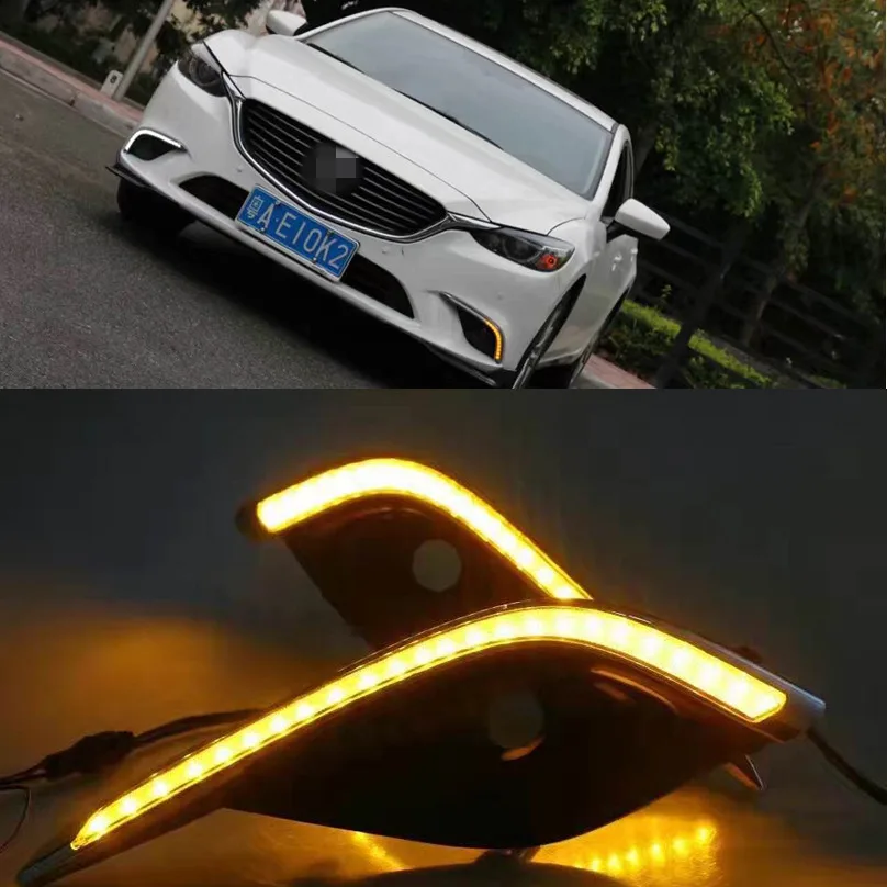 Car Flashing 1 Pair For Mazda 6 Mazda6 Atenza 2016 2017 2018 LED DRL Daytime Running light Driving Day Fog Lamp Lights | Автомобили и