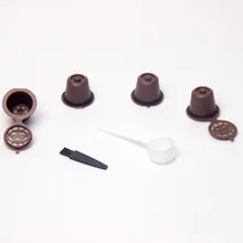 Dhl 100 набор практичная 4 шт./компл. Plsatic многоразовая капсула для кофе с ложка-кисточка 200 раз многоразовая Совместимость