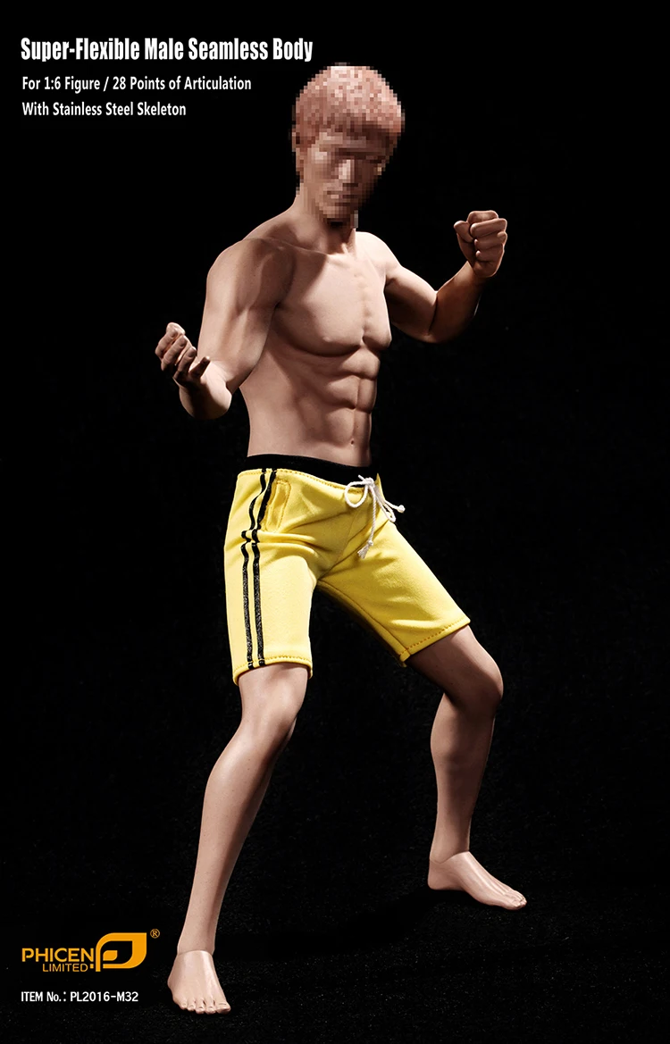 

1/6 Super Flexible Asia Male Seamless Body W/Stainless Steel Skeleton M32 TBLeague Dolls Phicen PL2016-M32