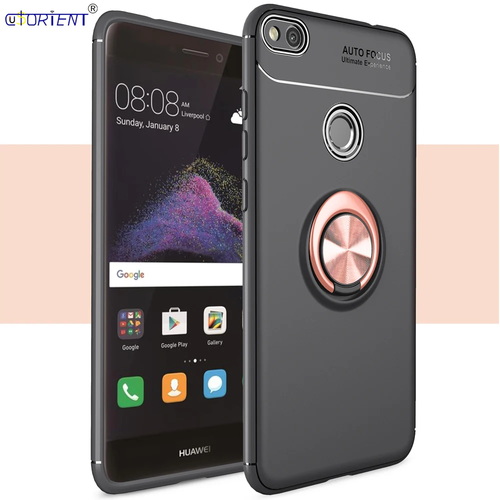 Ультратонкий чехол бампер для Huawei P9 P8 Lite 2017 Nova Honer 8 с кольцом подставкой и полным
