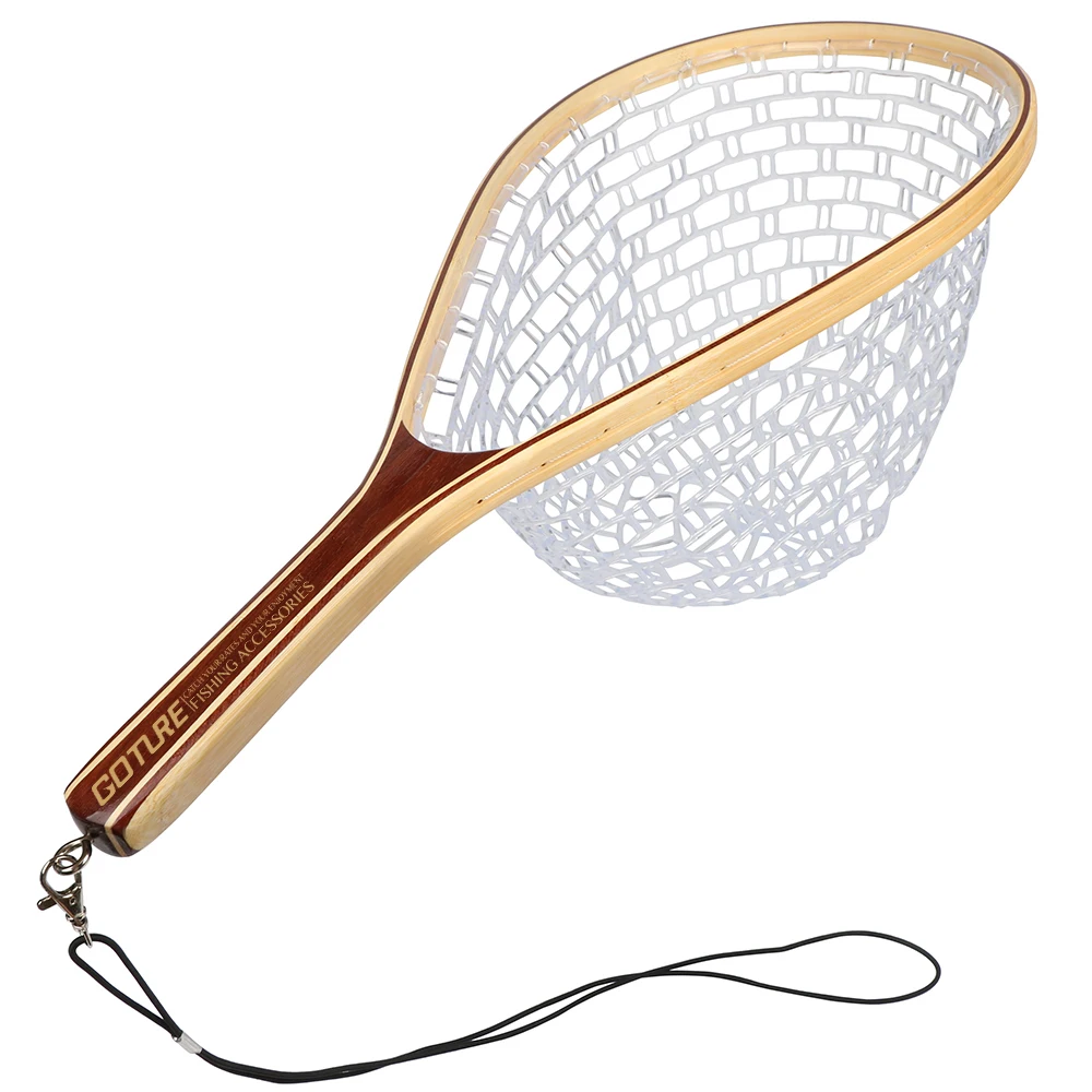 Buy Goture rubber fishing net landing net bamboo and