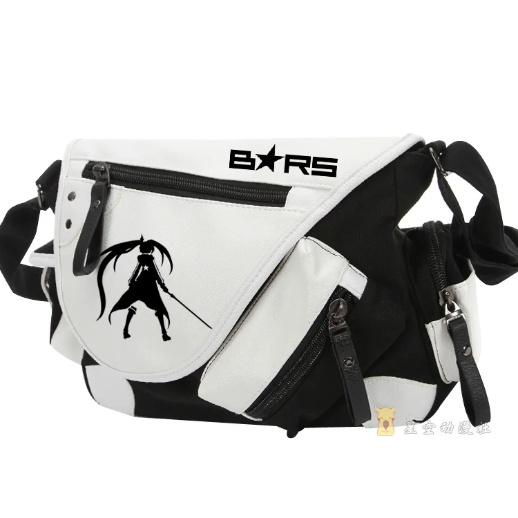 

Anime BLACK ROCK SHOOTER Cosplay Animation men and women shoulder bag BRS patent leather canvas Messenger bag