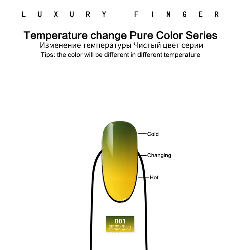 Роскошный палец 1 шт. 15 мл изменение температуры УФ-гель для ногтей смывка для лака дизайн ногтей маникюр Хамелеон Изменение цвета лак - Цвет: color 01