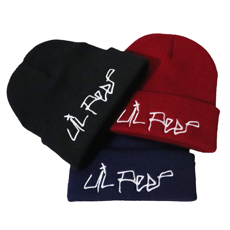 Lil Peep, мужские и женские шапочки, модная вязанная зимняя шапка, одноцветная хип-хоп шапка Skullies, кепка для мальчиков и девочек, Повседневная Кепка,, высокое качество